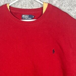 Polo Ralph Lauren Mens 2XLT Red Fleece Crewneck Sweatshirt Big & Tall Pony Logo